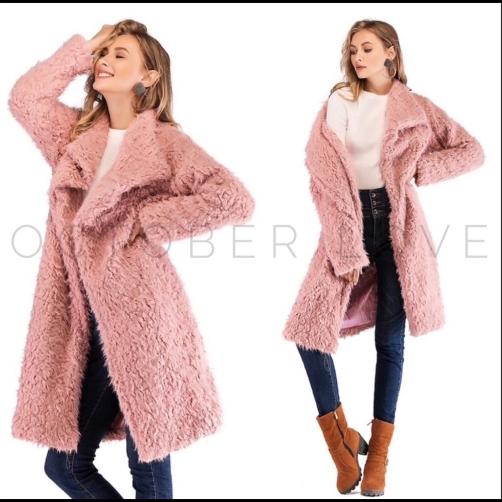 Lovely Fuzzy Pink Teddy Coat - Picture 1 of 3